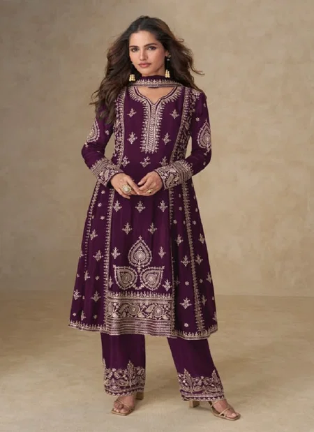 Muskan By Aashirwad Chinon With Embroidery Work Suits Best Wholesale Shop In Surat
